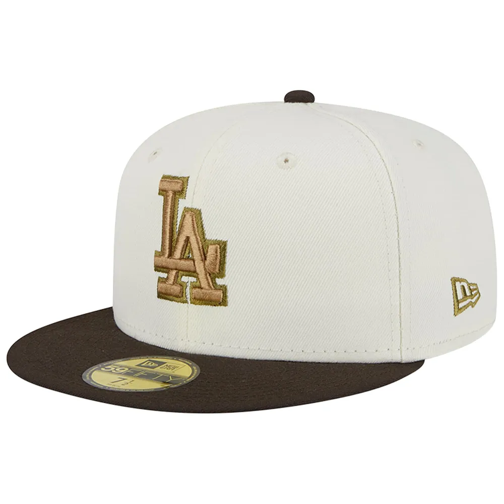 Men's New Era White/Brown Los Angeles Dodgers 50th Team Anniversary 59FIFTY Fitted Hat