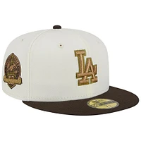 Men's New Era White/Brown Los Angeles Dodgers 50th Team Anniversary 59FIFTY Fitted Hat