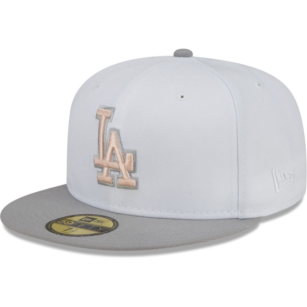 New Era Men's New Era White/Gray Los Angeles Dodgers 1988 World Series Side  Patch Undervisor 59FIFTY Fitted Hat