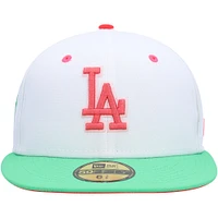 Casquette ajustée 59FIFTY Los Angeles Dodgers Watermelon Lolli New Era pour homme, blanc/vert