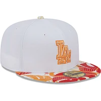 Men's New Era White/Orange Los Angeles Dodgers Flamingo 59FIFTY Fitted Hat