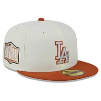 Men's New Era White/Orange Los Angeles Dodgers Rustic 2-Tone 59FIFTY Fitted Hat