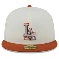 Men's New Era White/Orange Los Angeles Dodgers Rustic 2-Tone 59FIFTY Fitted Hat