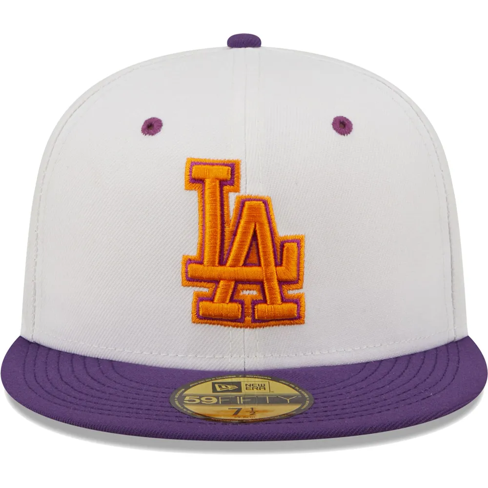 Men's New Era White/Purple Los Angeles Dodgers 40th Anniversary at Dodger Stadium Grape Lolli 59FIFTY Fitted Hat