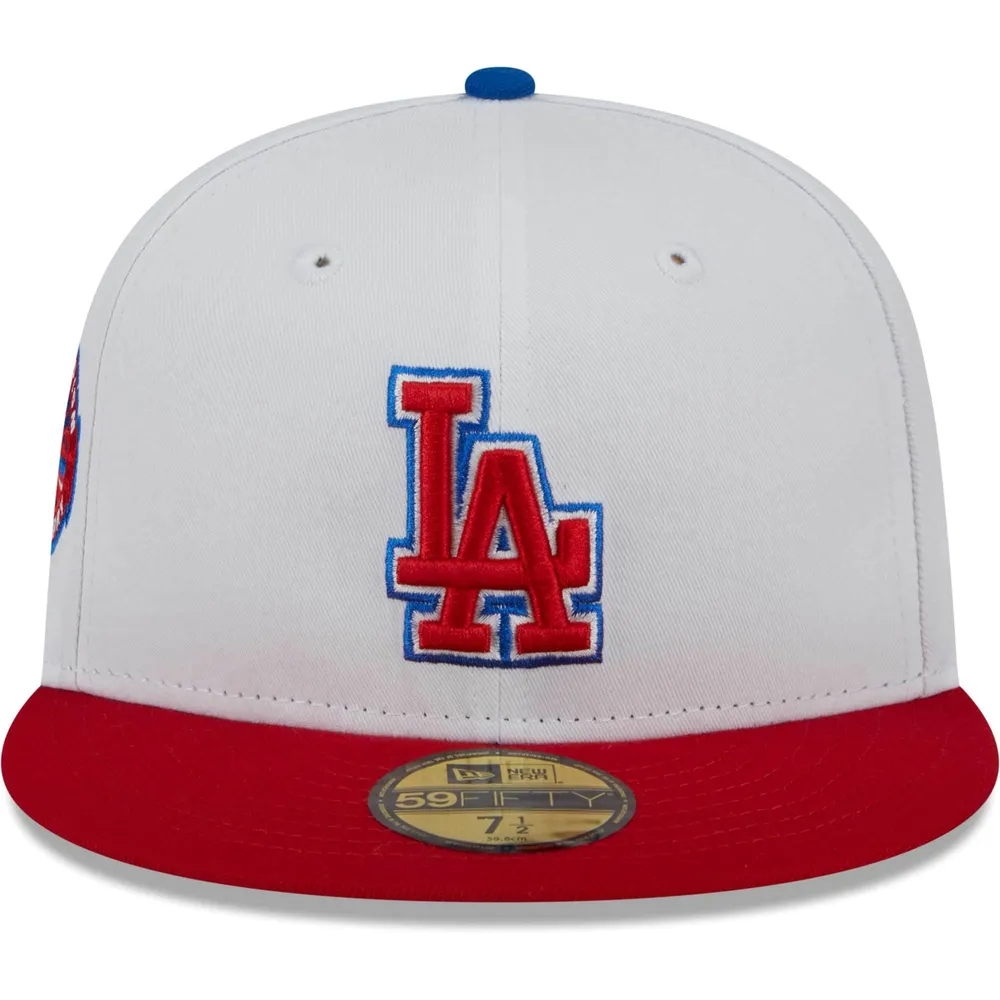 Men's New Era Red Los Angeles Dodgers White Logo 59FIFTY Fitted Hat