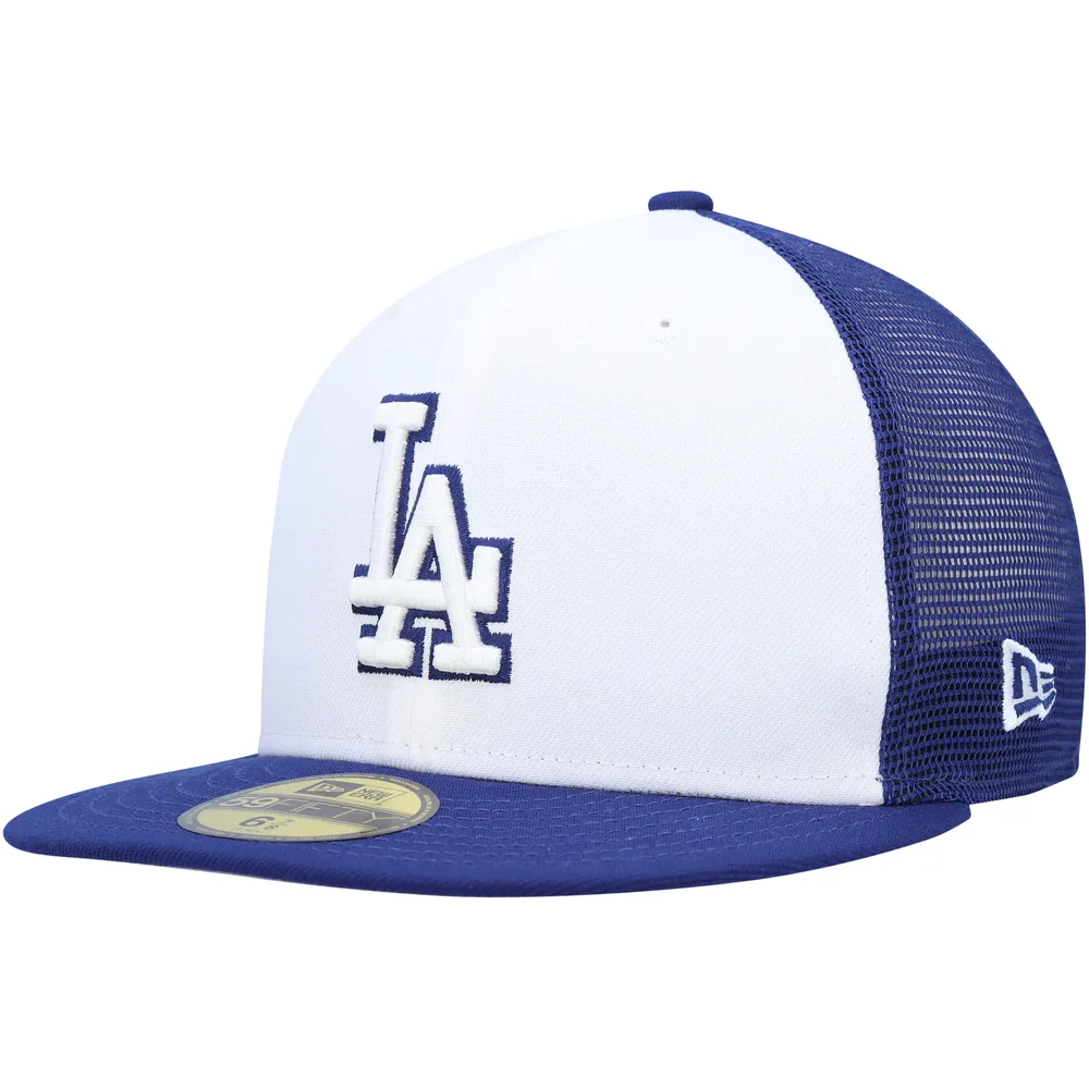 Casquette ajustée 59FIFTY d'entraînement au bâton sur le terrain des Dodgers de Los Angeles 2023 New Era pour homme, blanc/royal