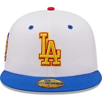 Casquette ajustée 75th World Series Cherry Lolli 59FIFTY des Los Angeles Dodgers New Era pour homme, blanc/royal