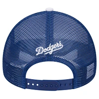 Casquette ajustable 9FORTY Trucker New Era pour hommes, blanc/royal, Los Angeles Dodgers Spring Training Circle Foam A-Frame