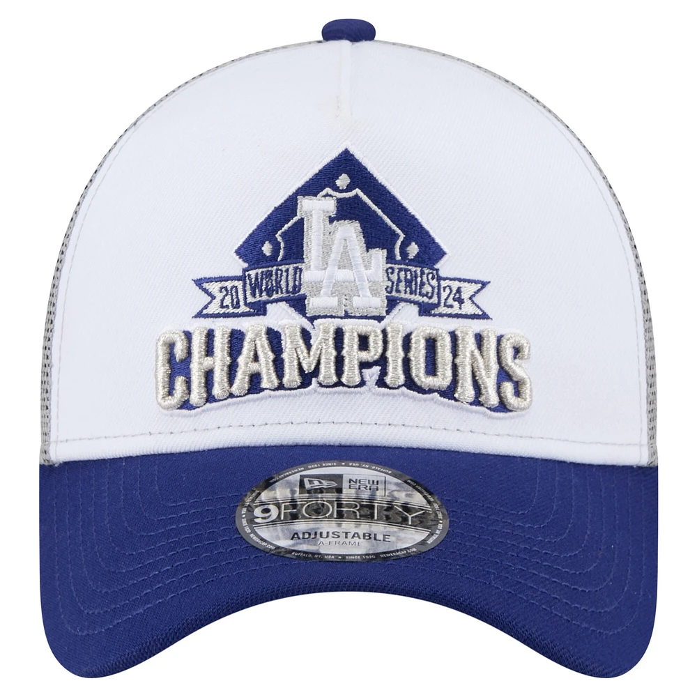 Casquette ajustable 9FORTY Los Angeles Dodgers Champions de la Série mondiale 2024 New Era pour homme blanche