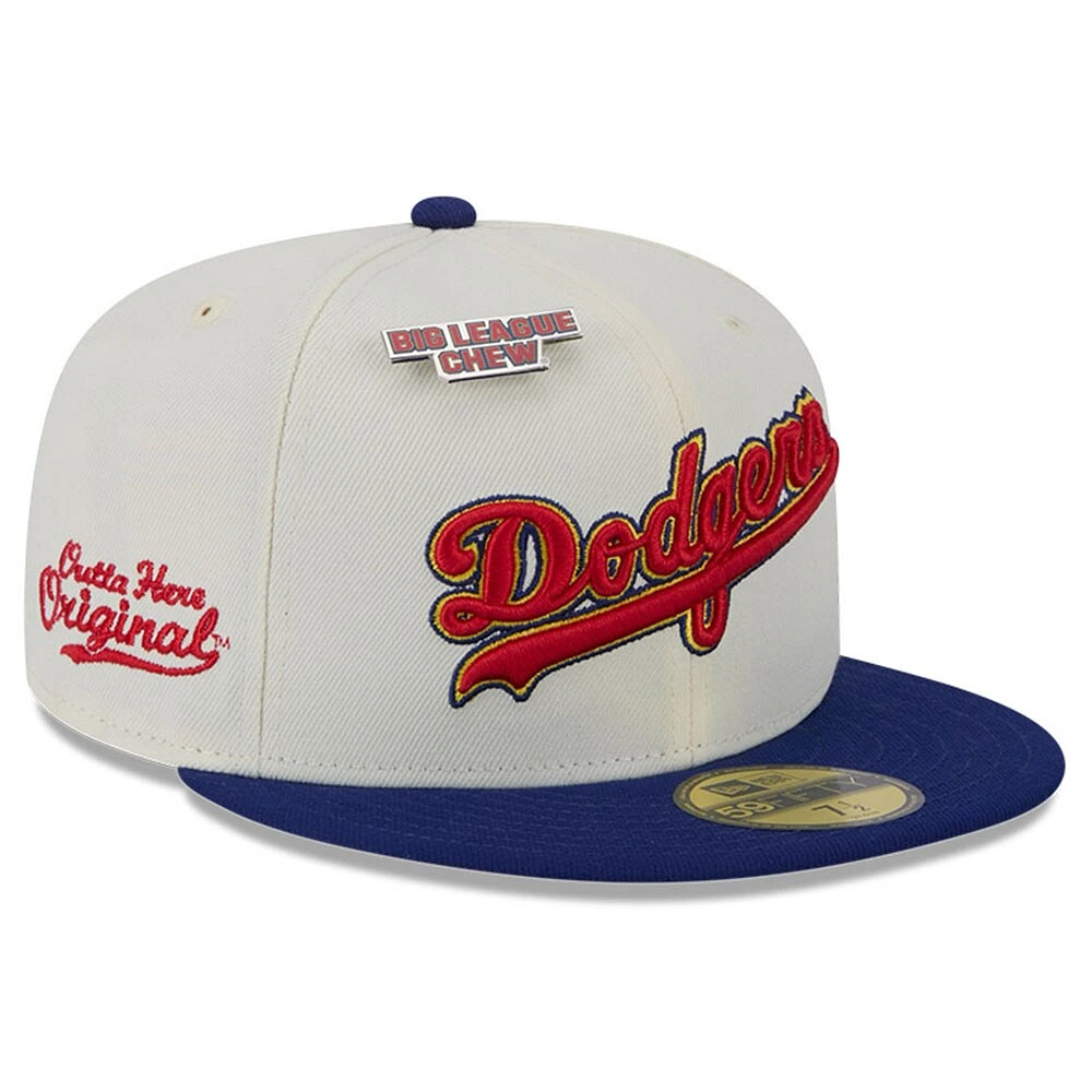 Casquette ajustée 59FIFTY originale blanche Los Angeles Dodgers Big League Chew New Era pour hommes