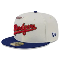 Casquette ajustée 59FIFTY originale blanche Los Angeles Dodgers Big League Chew New Era pour hommes