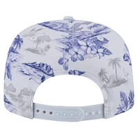 Casquette snapback imprimée Island Golfer des Dodgers de Los Angeles de New Era pour homme, blanche
