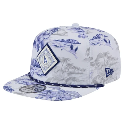 Casquette snapback imprimée Island Golfer des Dodgers de Los Angeles de New Era pour homme, blanche