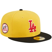 Casquette ajustée 59FIFTY Grilled Los Angeles Dodgers New Era pour homme, jaune/noir