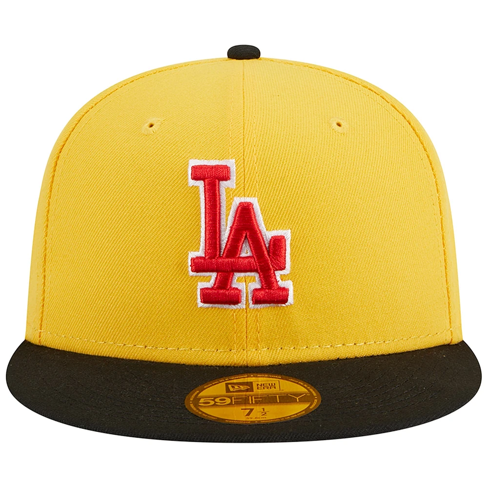 Casquette ajustée 59FIFTY Grilled Los Angeles Dodgers New Era pour homme, jaune/noir