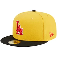 Casquette ajustée 59FIFTY Grilled Los Angeles Dodgers New Era pour homme, jaune/noir