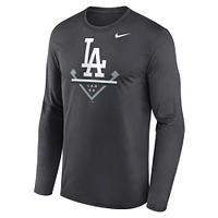 Men's Nike Anthracite Los Angeles Dodgers Icon Legend Performance Long Sleeve T-Shirt