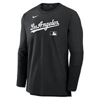 Men's Nike Black/Black Los Angeles Dodgers Authentic Collection Player Lightweight Performance Long Sleeve Top