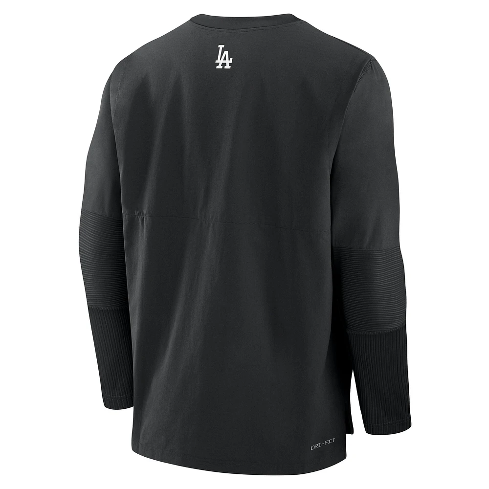 Men's Nike Black/Black Los Angeles Dodgers Authentic Collection Player Lightweight Performance Long Sleeve Top