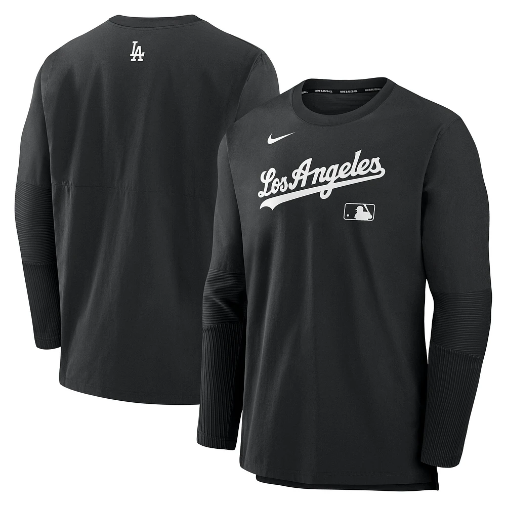 Men's Nike Black/Black Los Angeles Dodgers Authentic Collection Player Lightweight Performance Long Sleeve Top