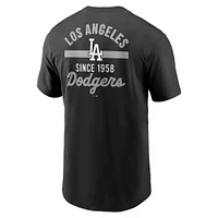 T-shirt Nike noir à deux coups pour homme des Dodgers de Los Angeles