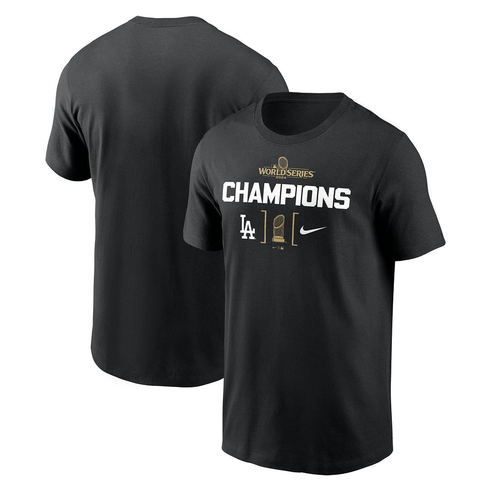 T-shirt Nike noir pour homme Los Angeles Dodgers Champions de la Série mondiale 2024 Tri-Blend