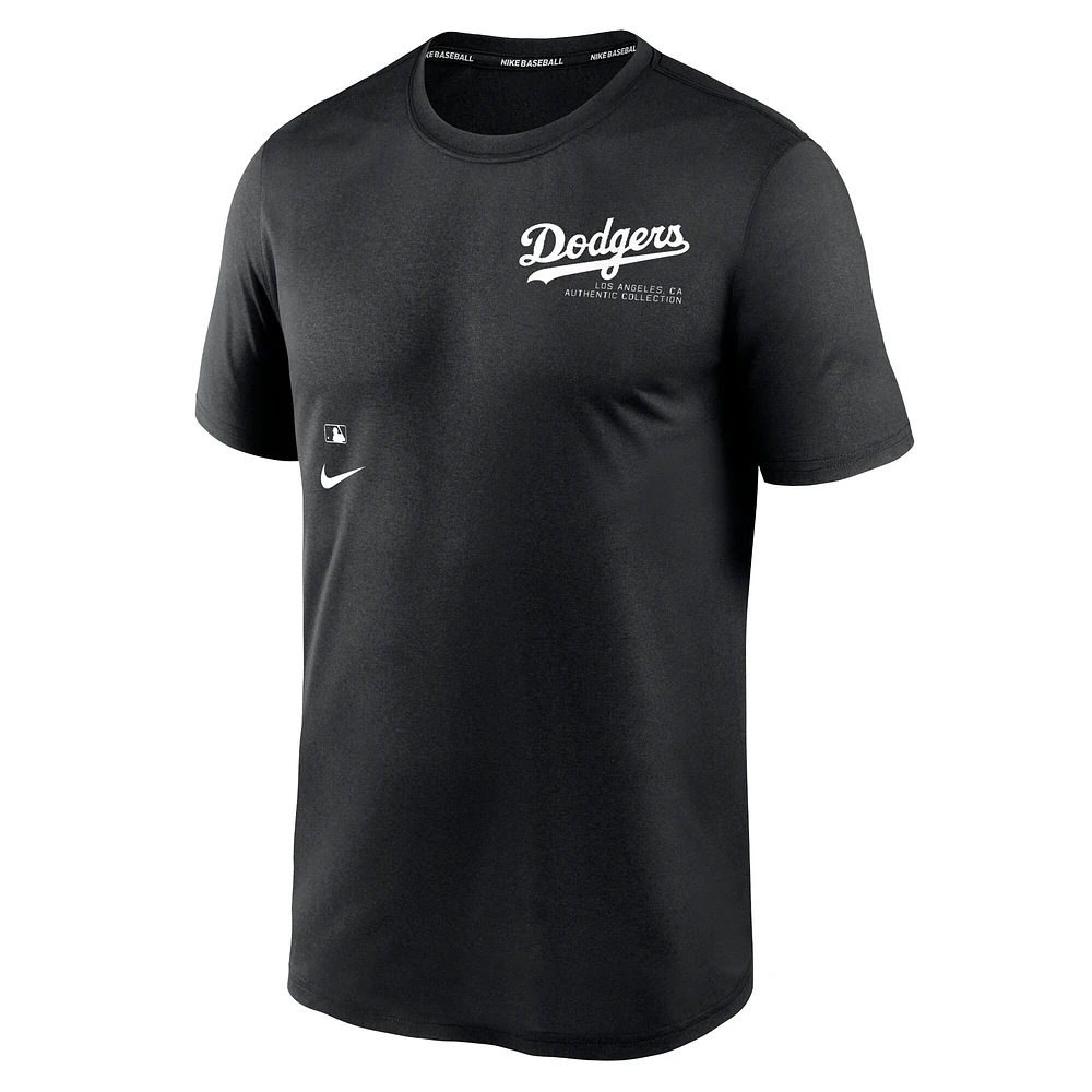 Men's Nike Black Los Angeles Dodgers Authentic Collection Early Work Tri-Blend Performance T-Shirt