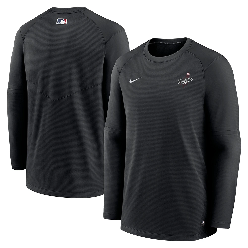 T-shirt à manches longues Nike Los Angeles Dodgers Authentic Collection Logo Performance pour homme - Noir