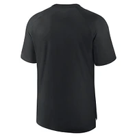 Men's Nike Black Los Angeles Dodgers Authentic Collection Pregame Raglan Performance T-Shirt