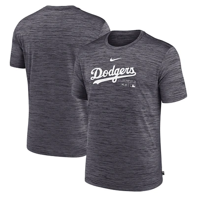 T-shirt Nike noir Los Angeles Dodgers Authentic Collection Velocity Performance pour homme