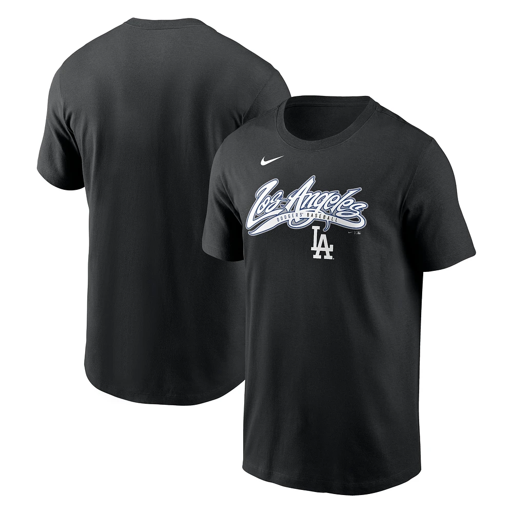 T-shirt Nike noir pour homme des Dodgers de Los Angeles, ville natale locale