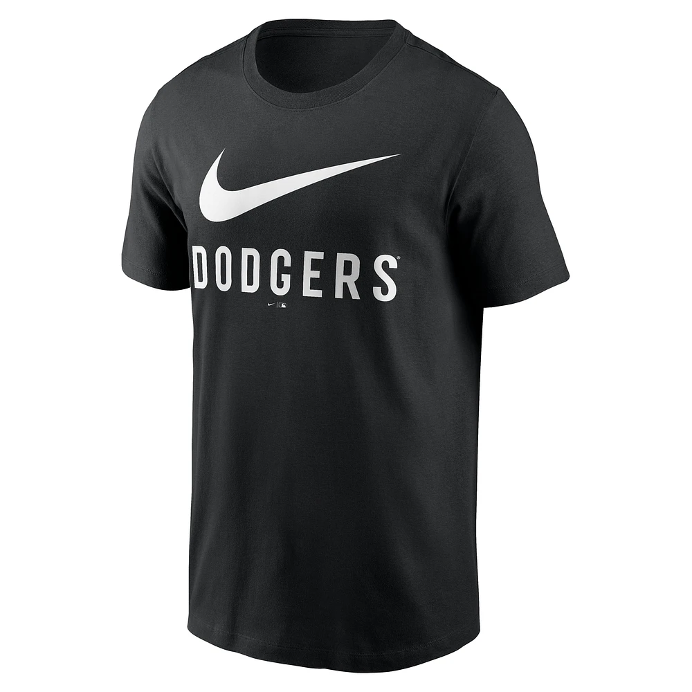 T-shirt Nike noir avec logo Swoosh des Los Angeles Dodgers pour homme