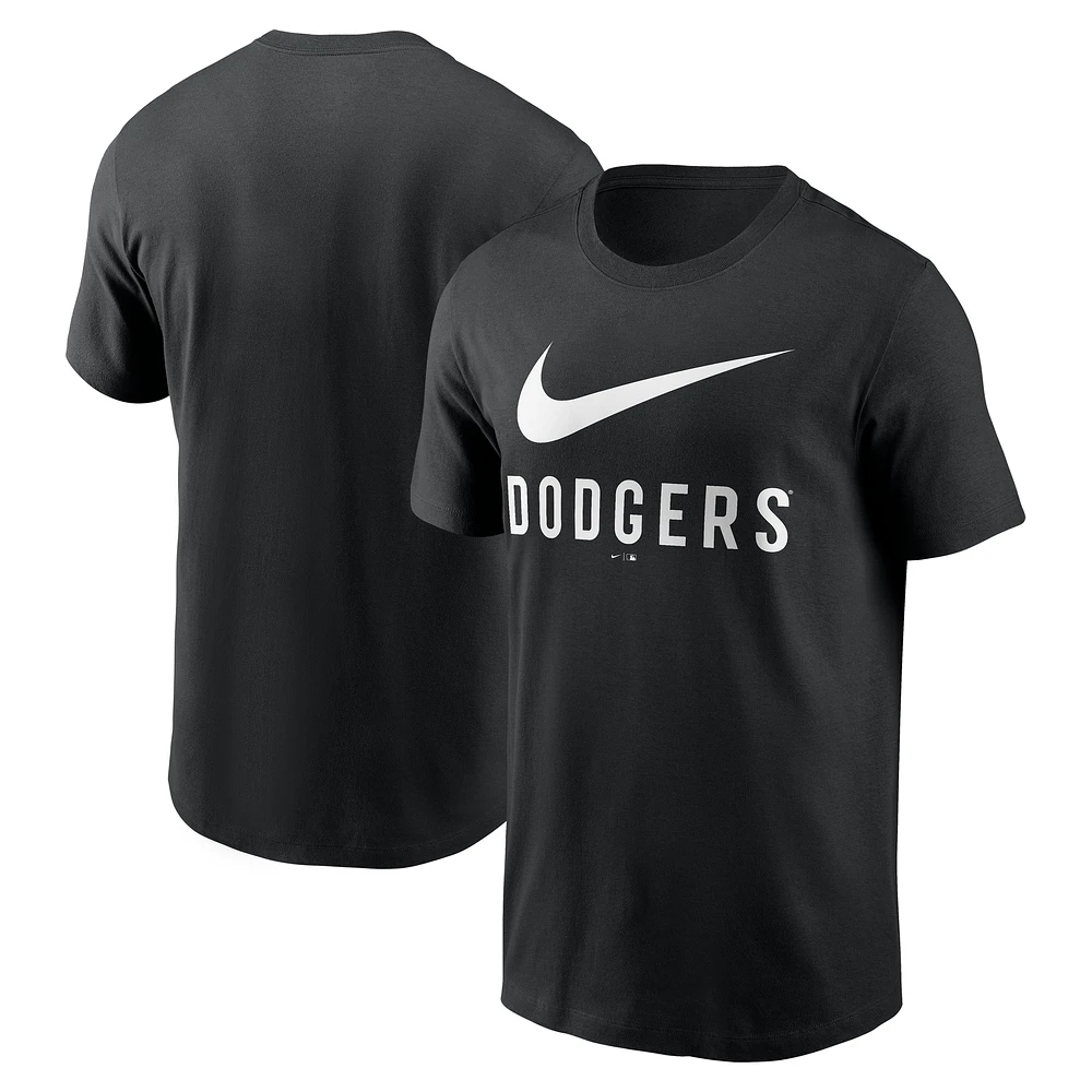 T-shirt Nike noir avec logo Swoosh des Los Angeles Dodgers pour homme