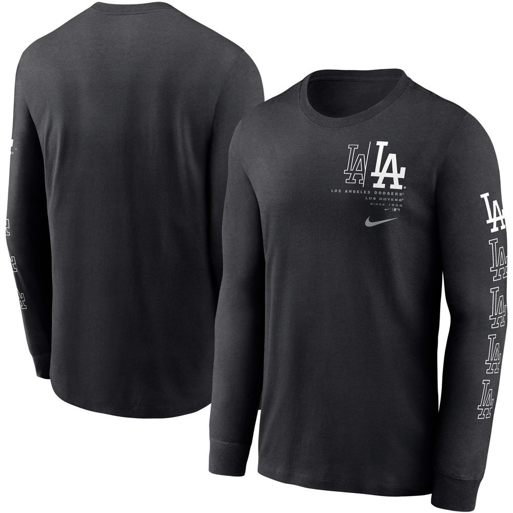Nike Men's Nike Black Los Angeles Dodgers Team Slider Tri-Blend - Long  Sleeve T-Shirt