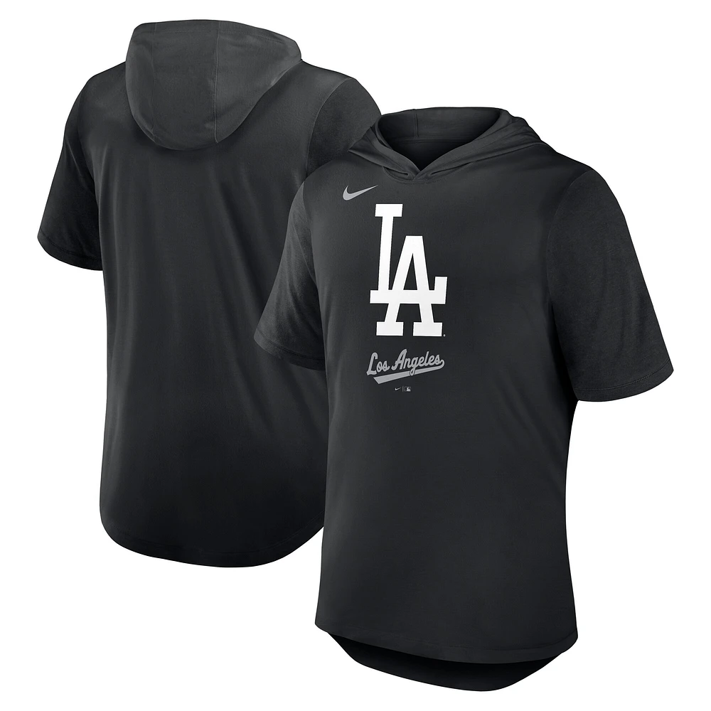 T-shirt à capuche Nike noir pour homme Los Angeles Dodgers Tri-Blend