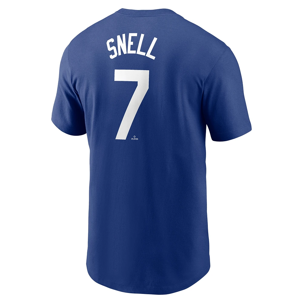 T-shirt Nike Blake Snell bleu pour homme avec nom et numéro Fuse des Los Angeles Dodgers