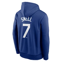 Sweat à capuche Nike Blake Snell bleu pour homme avec nom et numéro de joueur des Dodgers Los Angeles