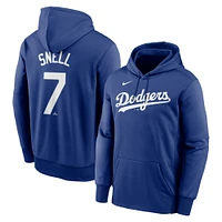 Sweat à capuche Nike Blake Snell bleu pour homme avec nom et numéro de joueur des Dodgers Los Angeles