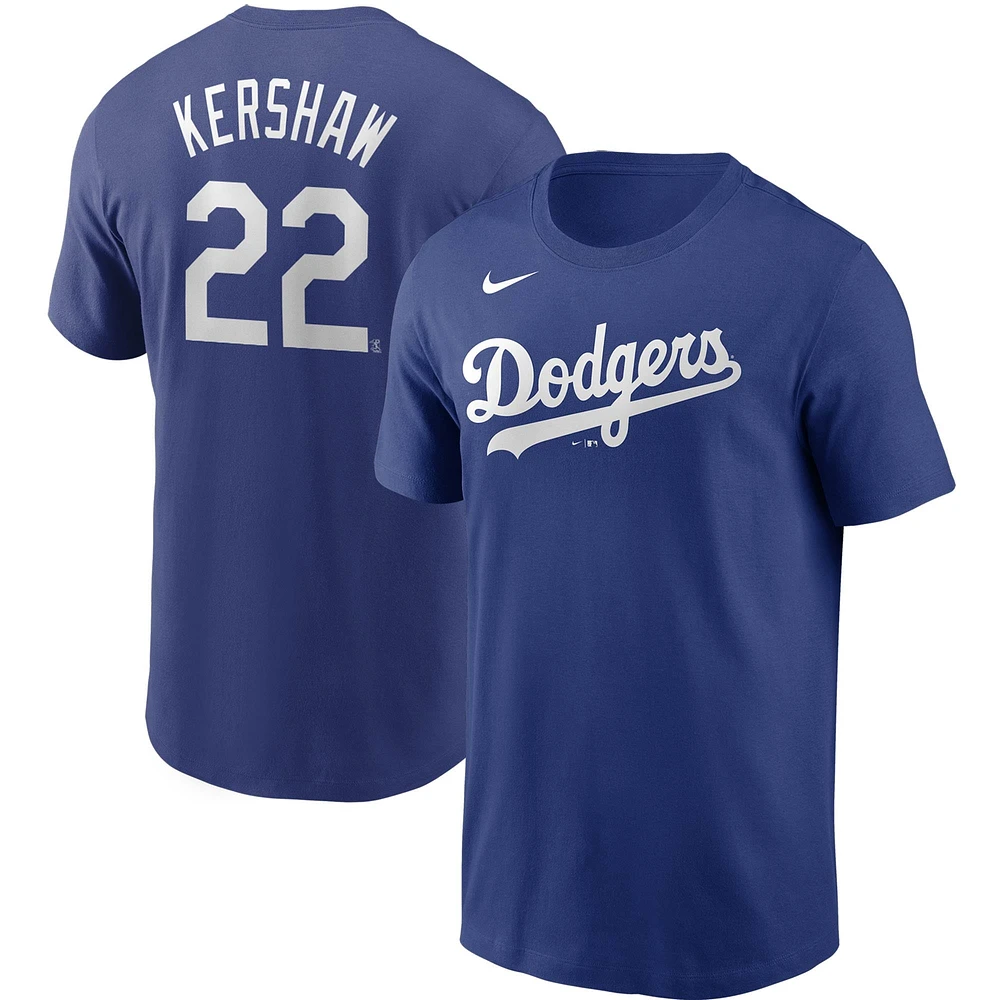 T-shirt Nike Clayton Kershaw Royal Los Angeles Dodgers avec nom et numéro pour homme