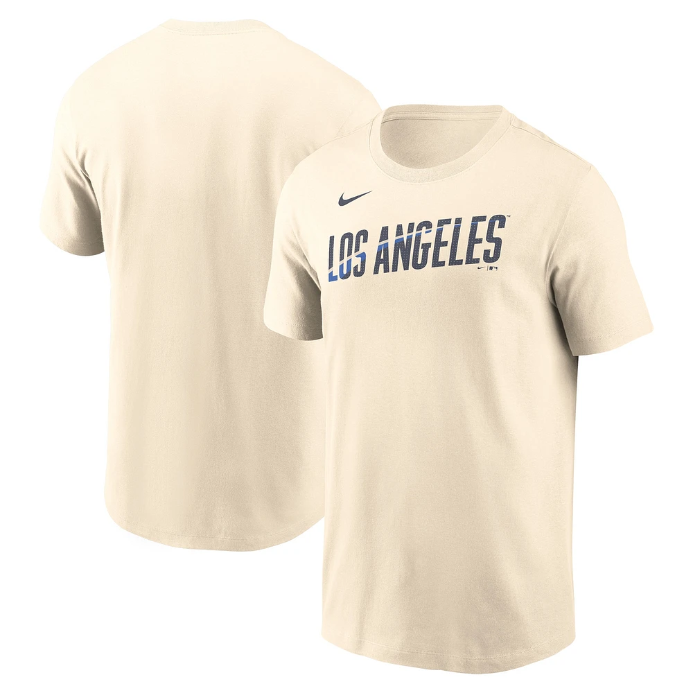 Men's Nike Cream Los Angeles Dodgers 2024 City Connect Wordmark T-Shirt