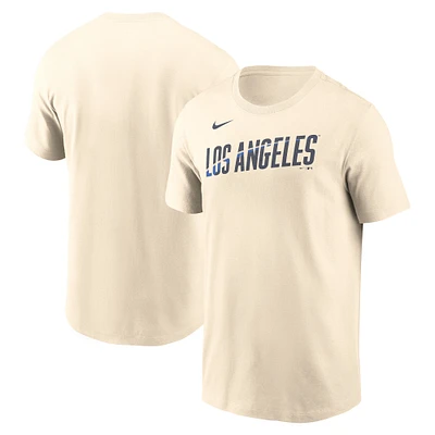 Men's Nike Cream Los Angeles Dodgers 2024 City Connect Wordmark T-Shirt