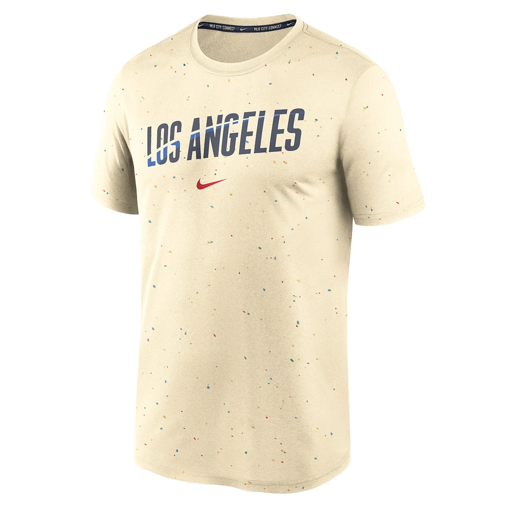 Men's Nike Cream Los Angeles Dodgers Authentic Collection City Connect Velocity Performance T-Shirt