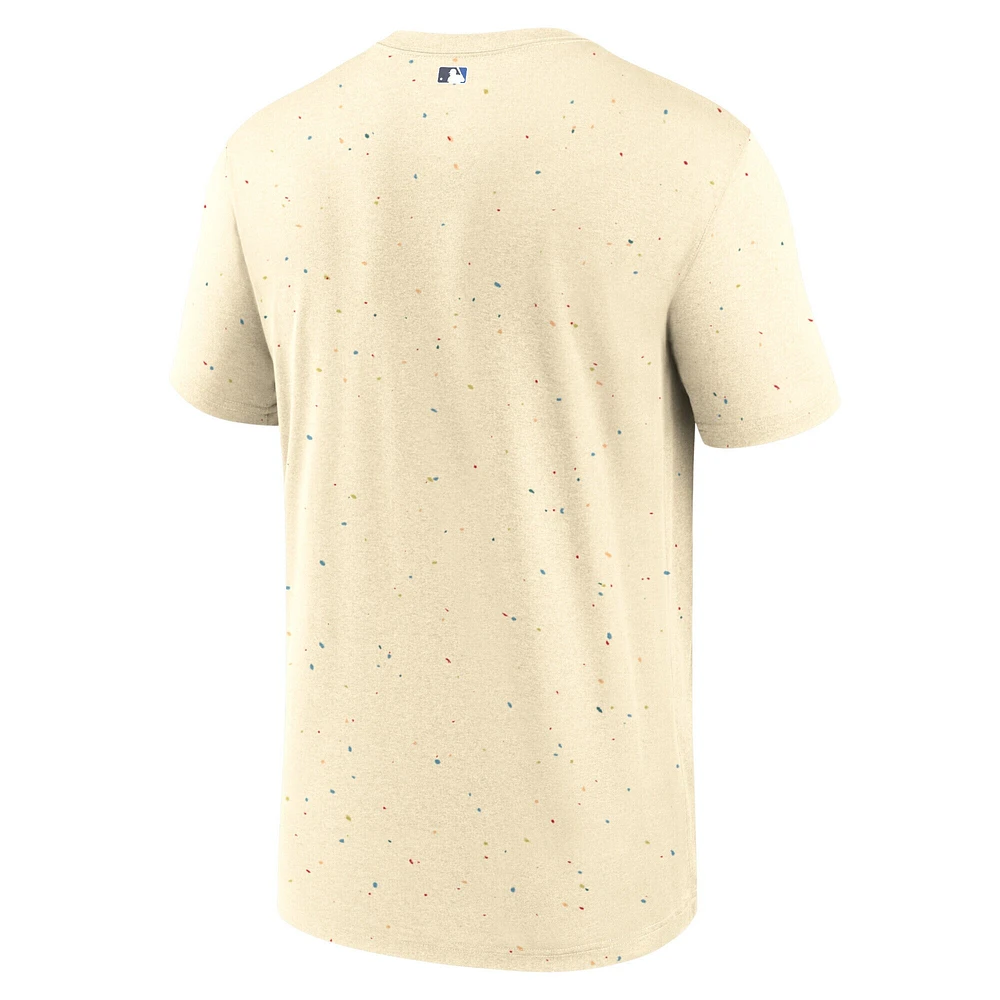 Men's Nike Cream Los Angeles Dodgers Authentic Collection City Connect Velocity Performance T-Shirt
