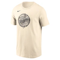 Men's Nike Cream Los Angeles Dodgers Camo Logo T-Shirt