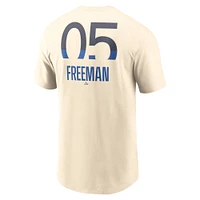 Men's Nike Freddie Freeman Cream Los Angeles Dodgers 2024 City Connect Fuse Name & Number T-Shirt