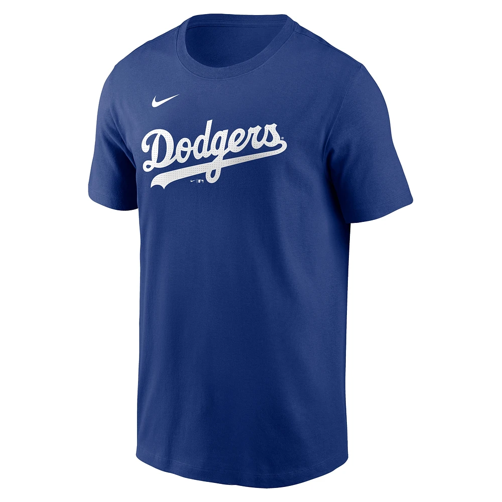 Men's Nike Freddie Freeman Royal Los Angeles Dodgers Fuse Name & Number T-Shirt