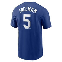 Men's Nike Freddie Freeman Royal Los Angeles Dodgers Fuse Name & Number T-Shirt