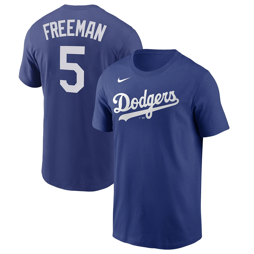 T-shirt avec nom et numéro Nike Freddie Freeman Royal Los Angeles Dodgers pour homme