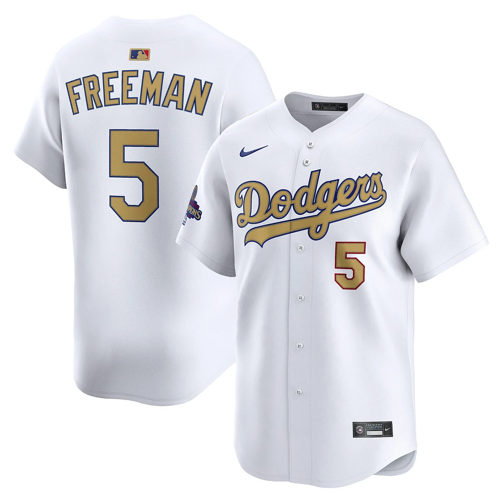 Men's Nike Freddie Freeman White Los Angeles Dodgers 2025 Gold Collection Limited Jersey
