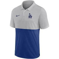 Men's Nike Gray/Royal Los Angeles Dodgers Team Baseline Performance - Polo